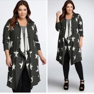 Torrid Star Print Open Duster Cardigan